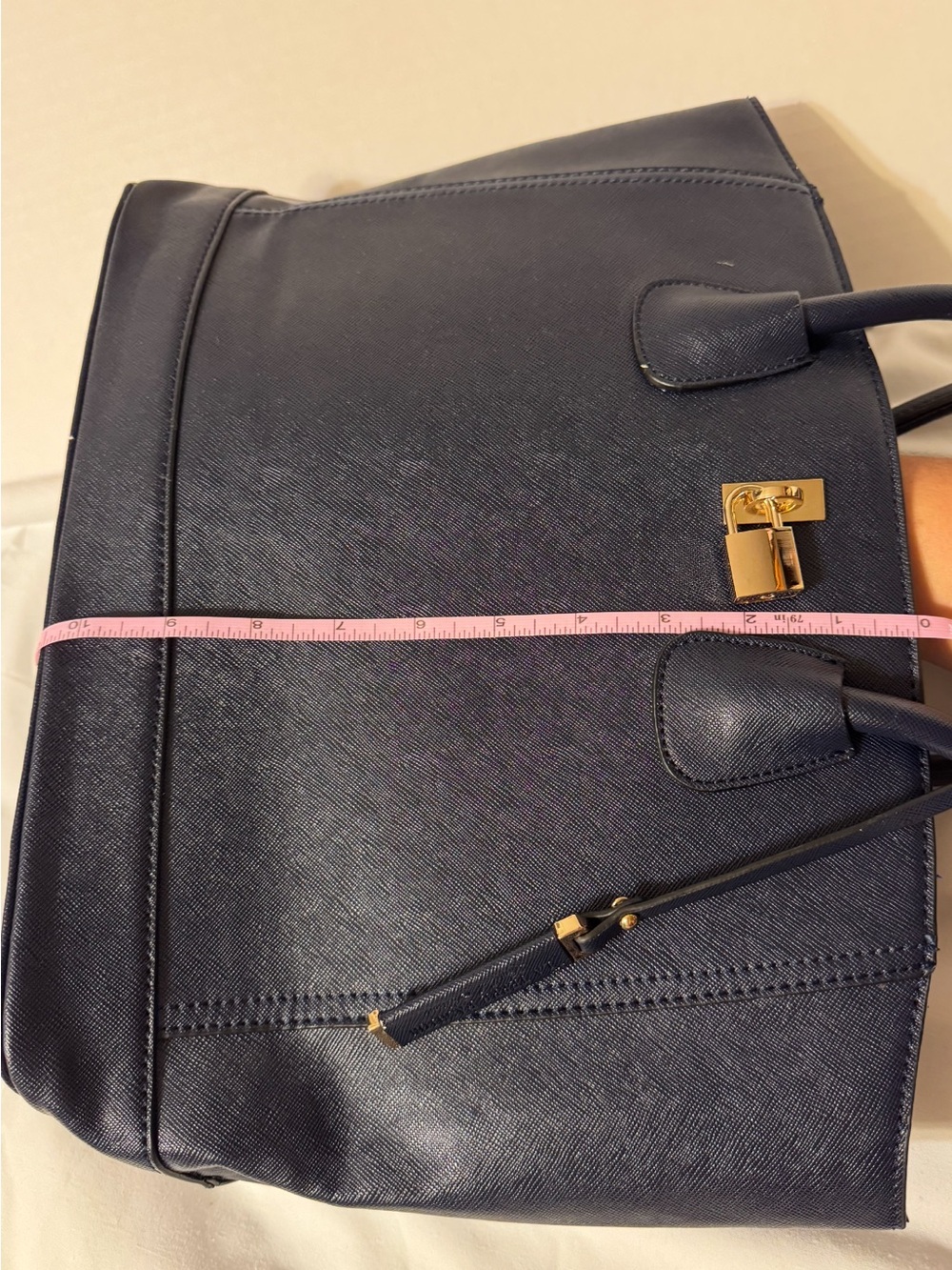 LaTerre Fashion Handbag/Tote with Gold Padlock Accent - Picture 6 of 9